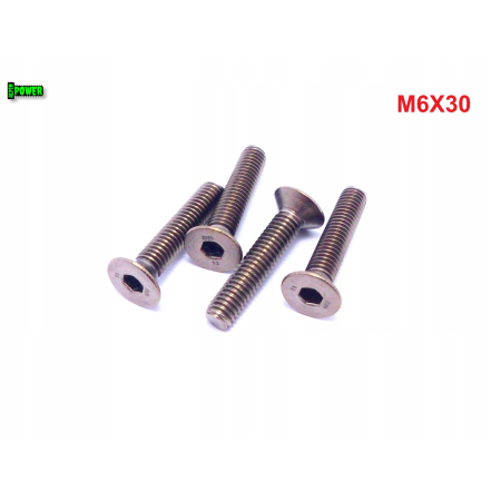 M6x30 śruba tytanowa z łbem stożkowym imbusowa din 7991 tytan grade 2