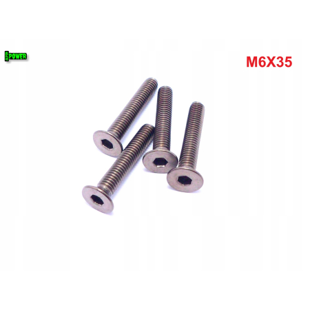 M6x35 śruba tytanowa z łbem stożkowym imbusowa din 7991 tytan grade 2