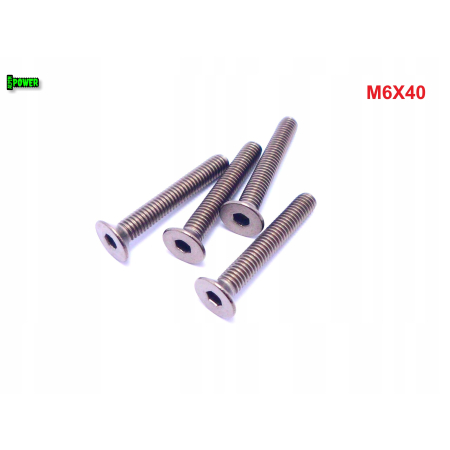 M6x40 śruba tytanowa z łbem stożkowym imbusowa din 7991 tytan grade 2