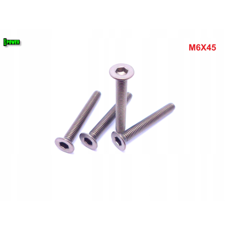 M6x45 śruba tytanowa z łbem stożkowym imbusowa din 7991 tytan grade 2