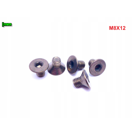 M8x12 śruba tytanowa z łbem stożkowym imbusowa din 7991 tytan grade 2
