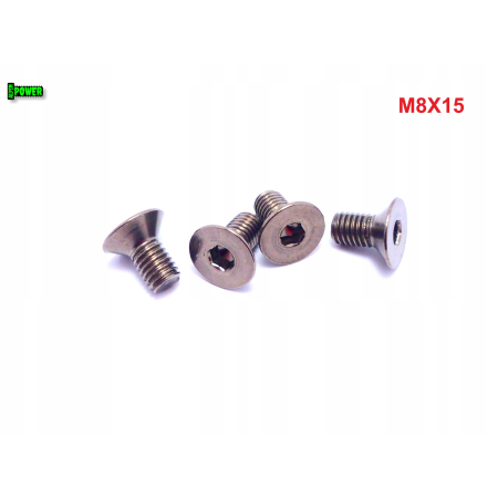 M8x15 śruba tytanowa z łbem stożkowym imbusowa din 7991 tytan grade 2