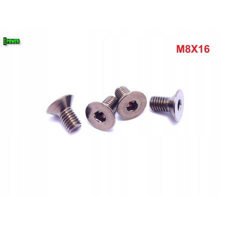 M8x16 śruba tytanowa z łbem stożkowym imbusowa din 7991 tytan grade 2