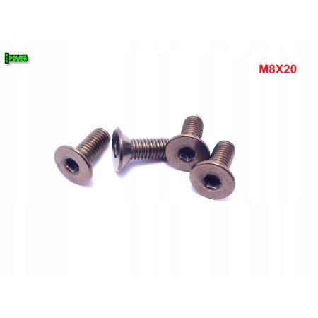 M8x20 śruba tytanowa z łbem stożkowym imbusowa din 7991 tytan grade 2