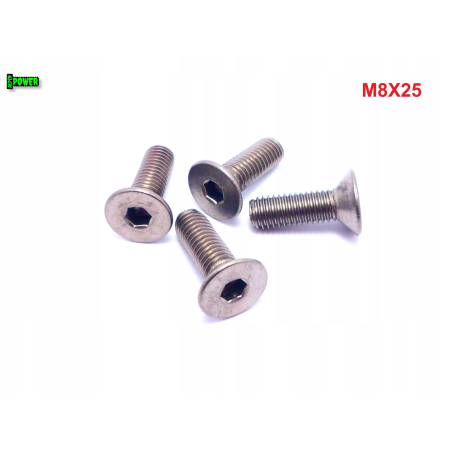 M8x25 śruba tytanowa z łbem stożkowym imbusowa din 7991 tytan grade 2