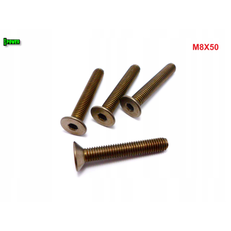 M8x50 śruba tytanowa z łbem stożkowym imbusowa din 7991 tytan grade 2