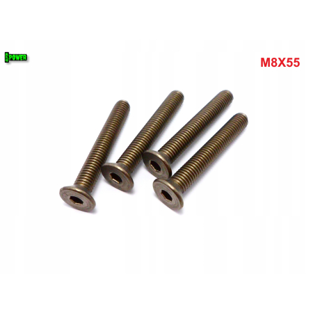 M8x55 śruba tytanowa z łbem stożkowym imbusowa din 7991 tytan grade 2