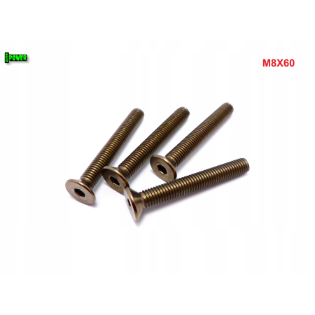 M8x60 śruba tytanowa z łbem stożkowym imbusowa din 7991 tytan grade 2