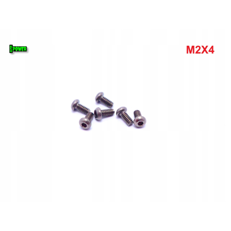 M2x4 śruba tytanowa z łbem kulistym imbusowa iso 7380 tytan gr 2 s1,3/1,5