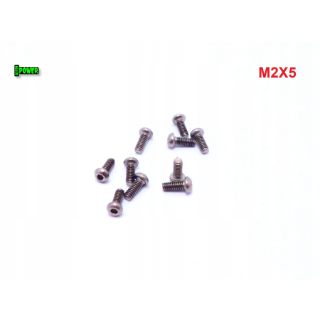 M2x5 śruba tytanowa z łbem kulistym imbusowa iso 7380 tytan grade2 s1,3/1,5