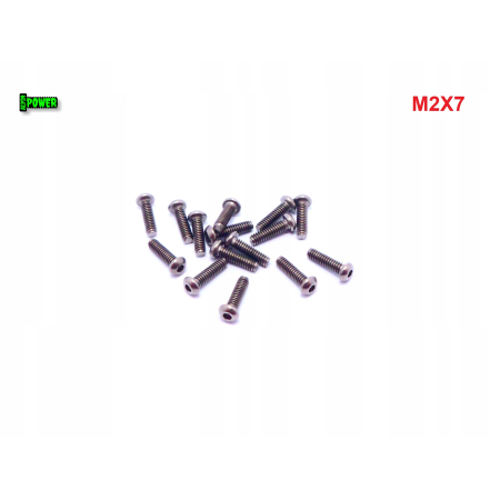 M2x7 śruba tytanowa z łbem kulistym imbusowa iso 7380 tytan grade 2 s1,3