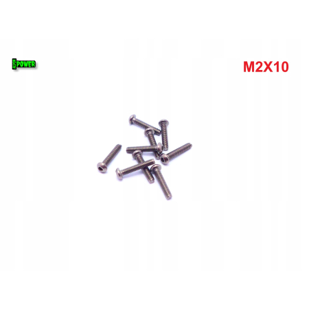 M2x10 śruba tytanowa z łbem kulistym imbusowa iso 7380 tytan gr2 s1,3/1,5