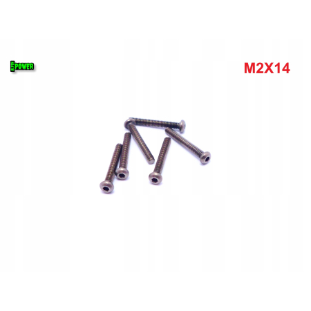 M2x14 śruba tytanowa z łbem kulistym imbusowa iso 7380 tytan grade 2 s1,3