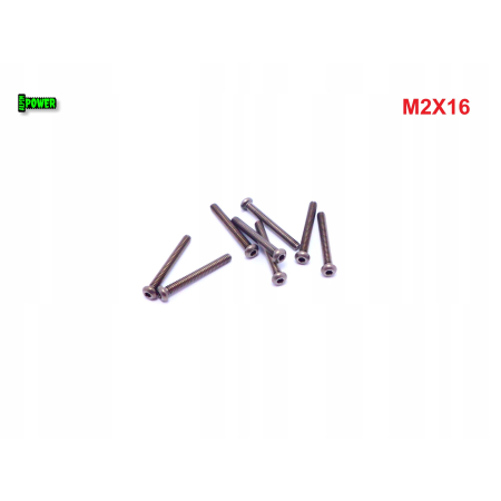 M2x16 śruba tytanowa z łbem kulistym imbusowa iso 7380 tytan grade 2 s1,3