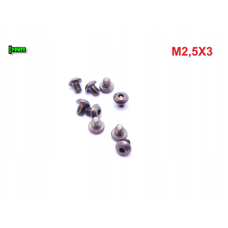 M2,5x3 śruba imbusowa iso 7380 tytanowa gr 2 śruby tytanowe