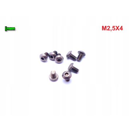M2,5x4 śruba imbusowa iso 7380 tytanowa gr 2 śruby tytanowe