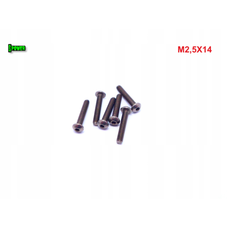 M2,5x14 śruba imbusowa iso 7380 tytanowa gr 2 śruby tytanowe