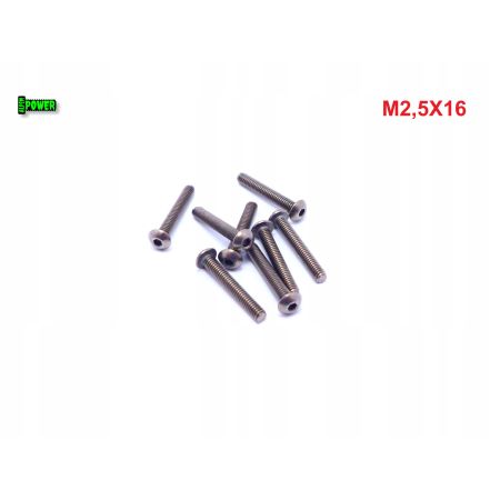 M2,5x16 śruba imbusowa iso 7380 tytanowa gr 2 śruby tytanowe