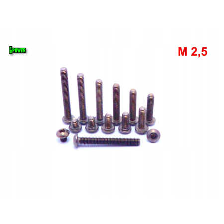 M2,5x16 śruba imbusowa iso 7380 tytanowa gr 2 śruby tytanowe