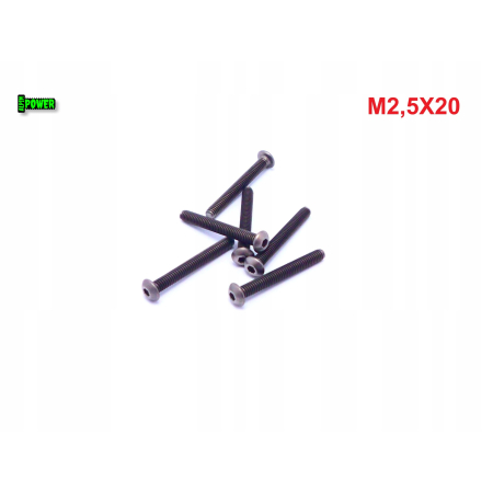 M2,5x20 śruba imbusowa iso 7380 tytanowa gr 2 śruby tytanowe