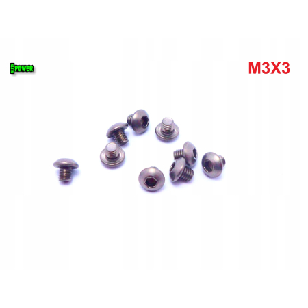 M3x3 śruba tytanowa z łbem kulistym imbusowa iso 7380 tytan grade 2
