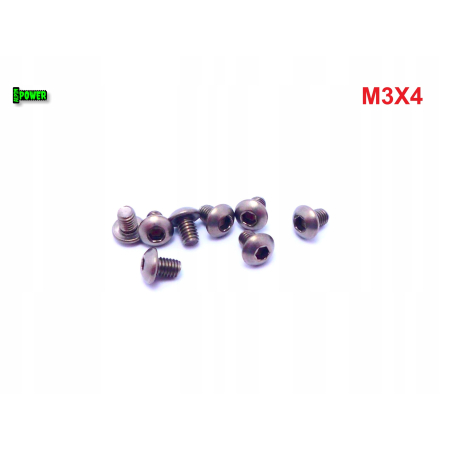 M3x4 śruba tytanowa z łbem kulistym imbusowa iso 7380 tytan grade 2