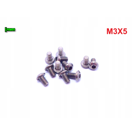 M3x5 śruba tytanowa z łbem kulistym imbusowa iso 7380 tytan grade 2