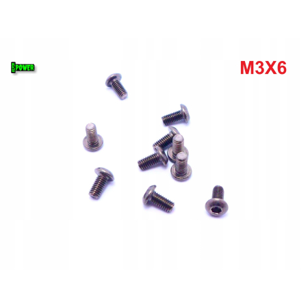 M3x6 śruba tytanowa z łbem kulistym imbusowa iso 7380 tytan grade 2