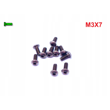 M3x7 śruba tytanowa z łbem kulistym imbusowa iso 7380 tytan grade 2