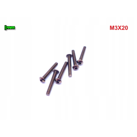 M3x20 śruba tytanowa z łbem kulistym imbusowa iso 7380 tytan grade 2