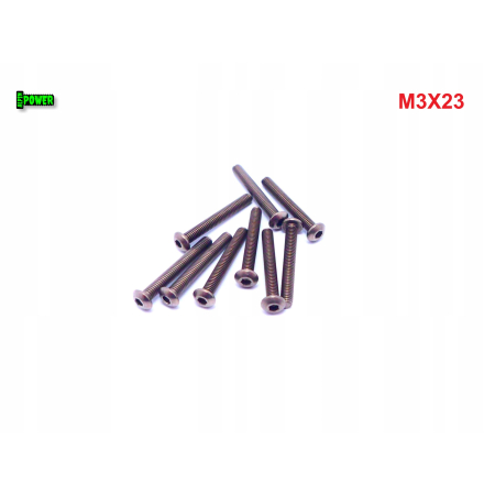 M3x23 śruba tytanowa z łbem kulistym imbusowa iso 7380 tytan grade 2