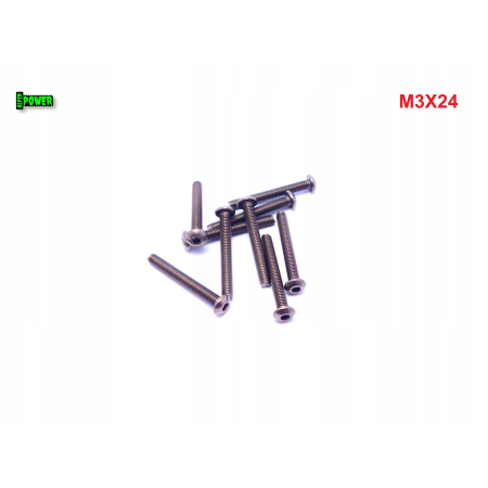 M3x24 śruba tytanowa z łbem kulistym imbusowa iso 7380 tytan grade 2