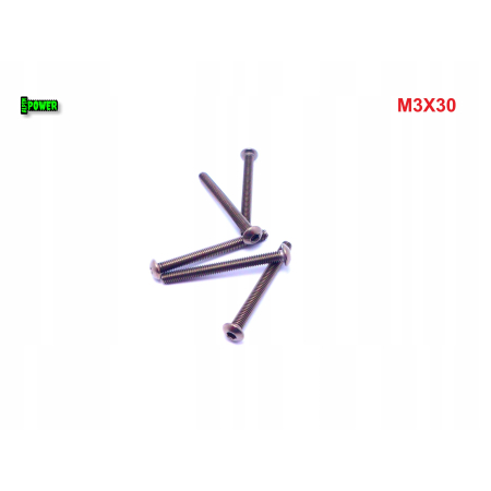 M3x30 śruba tytanowa z łbem kulistym imbusowa iso 7380 śruby tytan grade 5