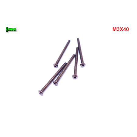 M3x40 śruba tytanowa z łbem kulistym imbusowa iso 7380 tytan grade 2