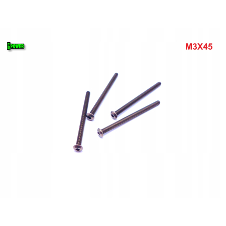 M3x45 śruba tytanowa z łbem kulistym imbusowa iso 7380 tytan grade 2