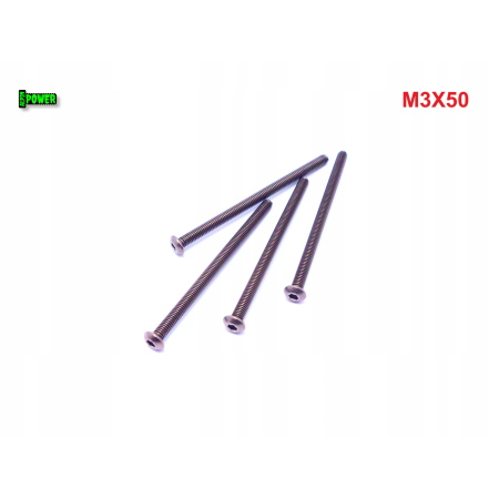 M3x50 śruba tytanowa z łbem kulistym imbusowa iso 7380 tytan grade 2