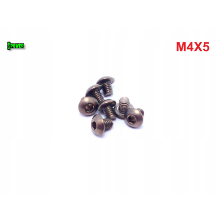 M4x5 śruba tytanowa z łbem kulistym imbusowa iso 7380 tytan grade 2