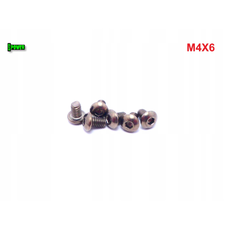 M4x6 śruba tytanowa z łbem kulistym imbusowa iso 7380 tytan grade 2