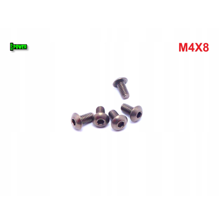 M4x8 śruba tytanowa z łbem kulistym imbusowa iso 7380 tytan grade 2