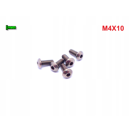 M4x10 śruba tytanowa z łbem kulistym imbusowa iso 7380 tytan grade 2