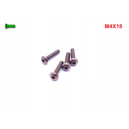 M4x18 śruba tytanowa z łbem kulistym imbusowa iso 7380 tytan grade 2