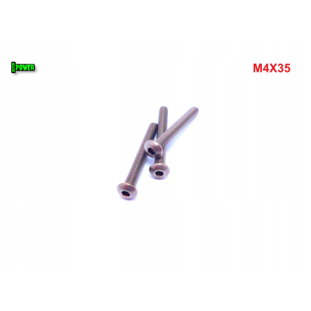 M4x35 śruba tytanowa z łbem kulistym imbusowa iso 7380 śrubki tytan grade 2