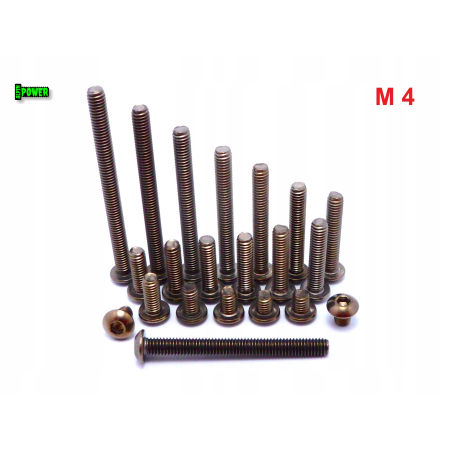 M4x40 śruba tytanowa z łbem kulistym imbusowa iso 7380 śrubki tytan grade 2