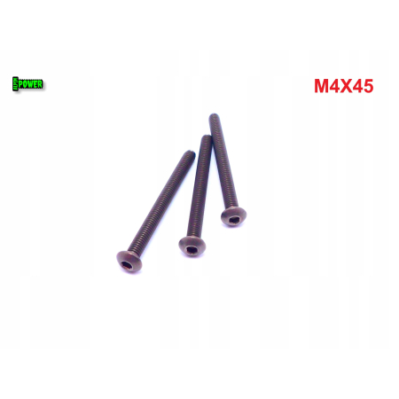 M4x45 śruba tytanowa z łbem kulistym imbusowa iso 7380 śrubki tytan grade 2