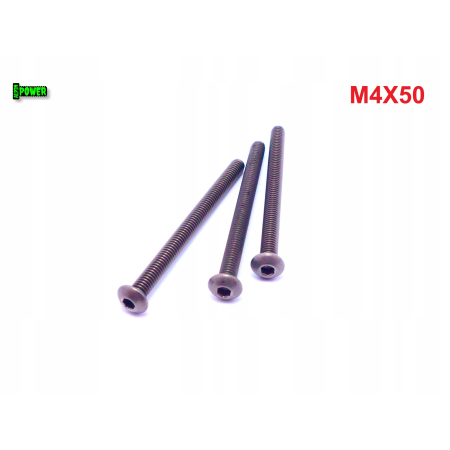 M4x50 śruba tytanowa z łbem kulistym imbusowa iso 7380 śrubki tytan grade 2