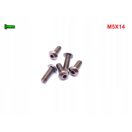 M5x14 śruba tytanowa z łbem kulistym imbusowa iso 7380 tytan grade 2