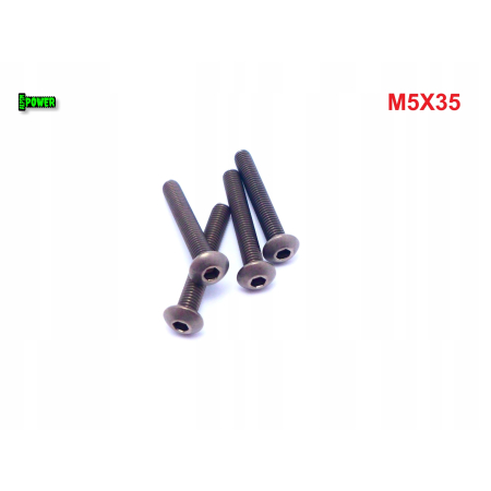 M5x35 śruba tytanowa z łbem kulistym imbusowa iso 7380 tytan grade 2