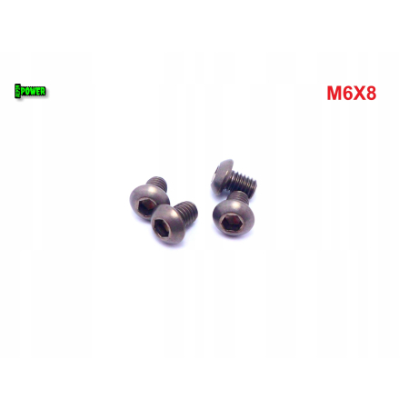 M6x8 śruba tytanowa z łbem kulistym imbusowa iso 7380 tytan grade 2