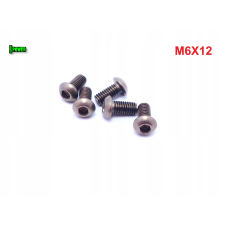 M6x12 śruba tytanowa z łbem kulistym imbusowa iso 7380 tytan grade 2