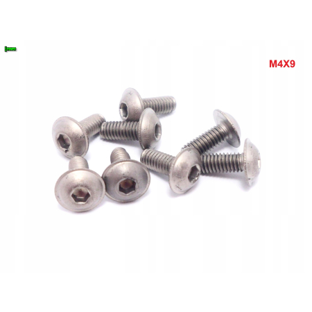 M4x9 śruba tytanowa z łbem kulistym imbusowa iso 7380-2 tytan grade 2